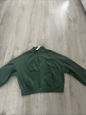 Men's Forest Green Quarter-Zip Pullover Sweater